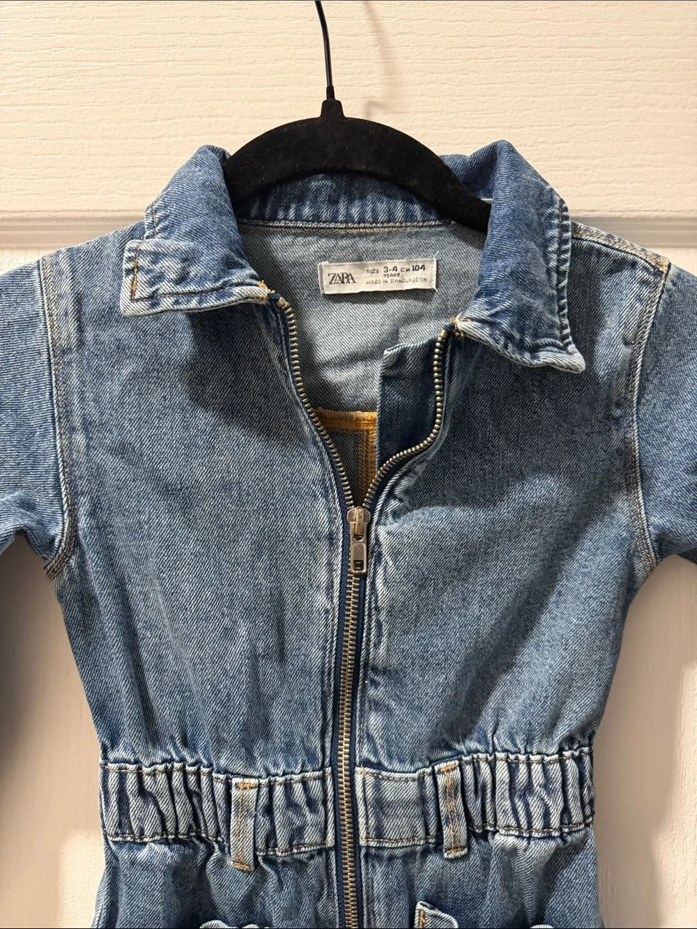 Zara Light Blue Denim Jumpsuit for Kids Size 3-4